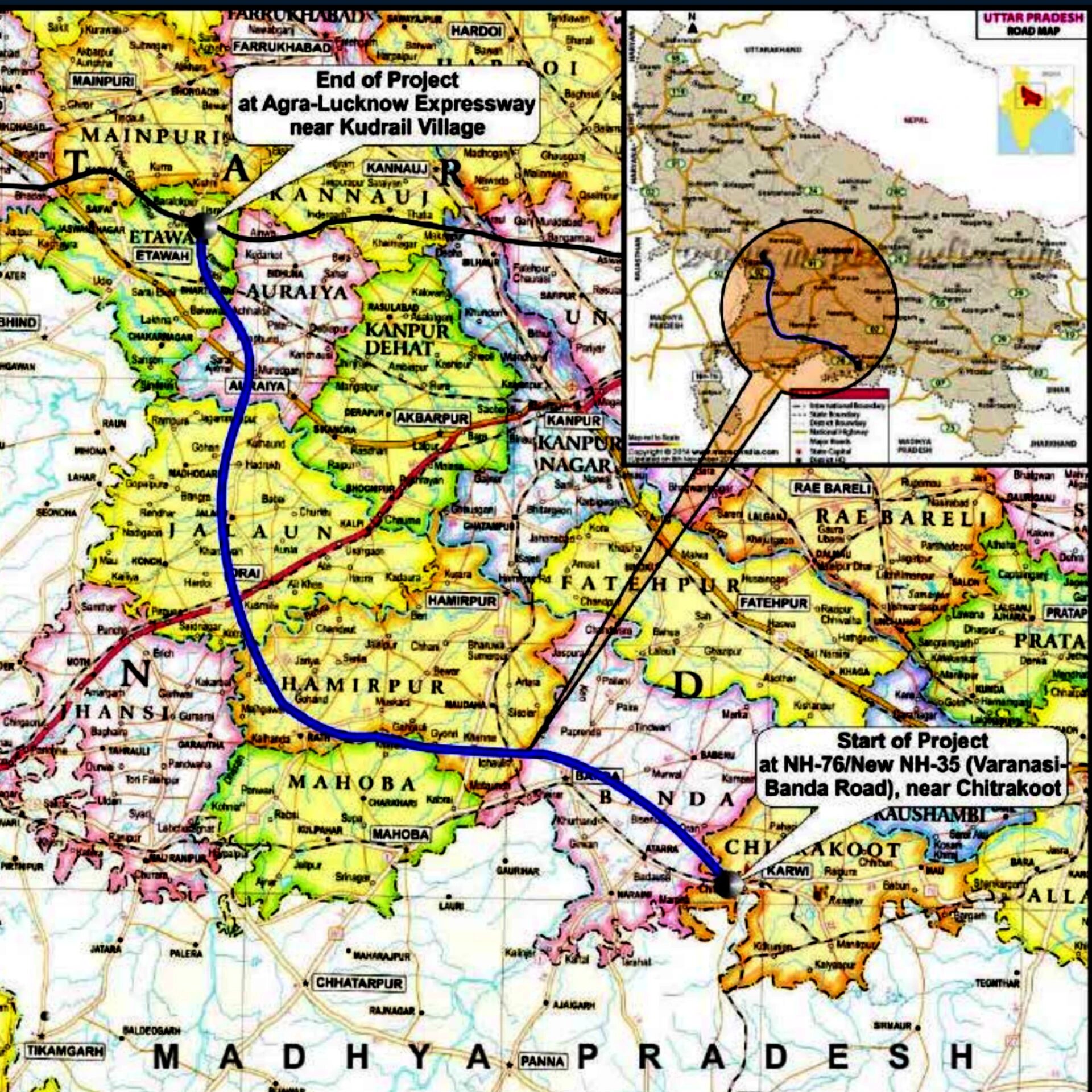 Bundelkhand Expressway: Route, Map, Distance, Toll & Latest Updates ...